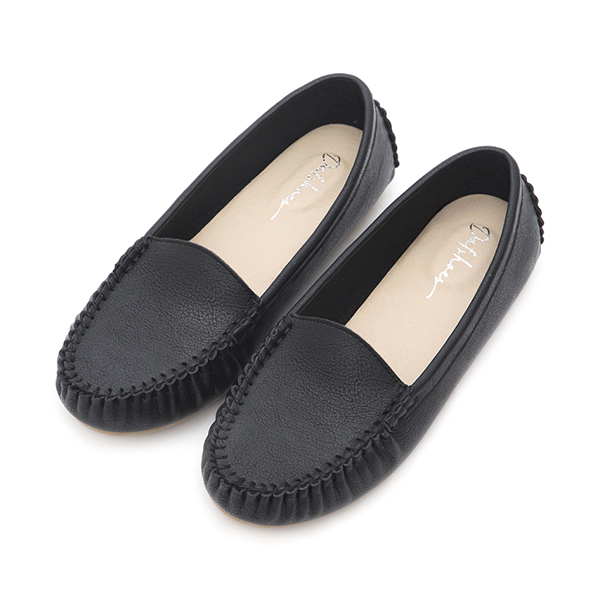 MIT Solid Moccasin Loafers Black