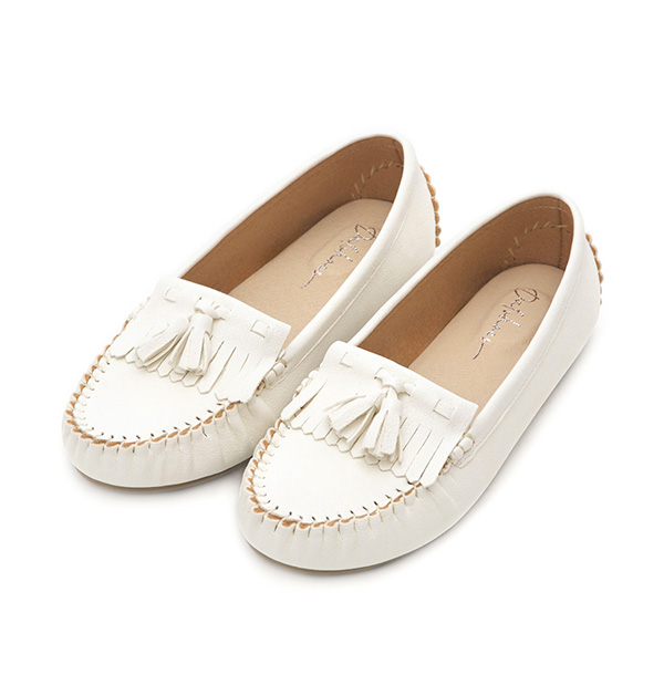 MIT Comfort Moccasin Loafers White