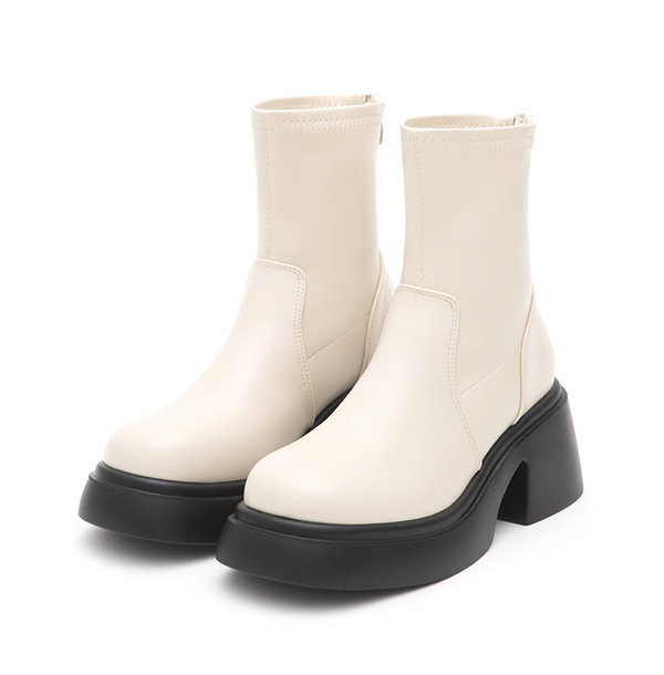 Lightweight Thick Sole Slimming Boots Vanilla