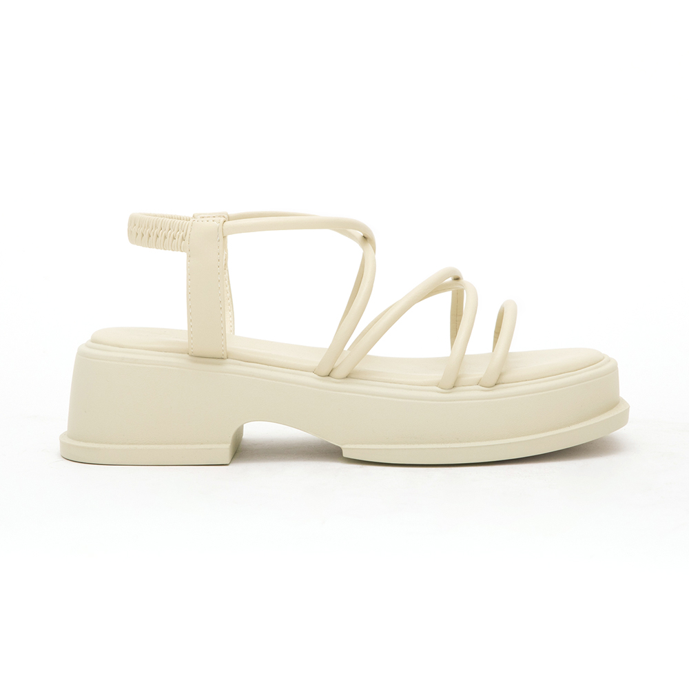 Cross Strap Thick Sole Sandals 米