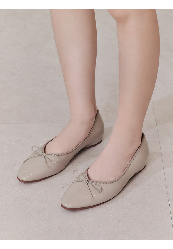 Classic Bow Ballet Flats Grey