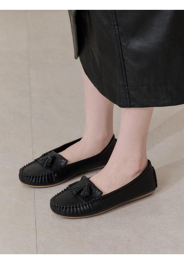 MIT Comfort Moccasin Loafers Black