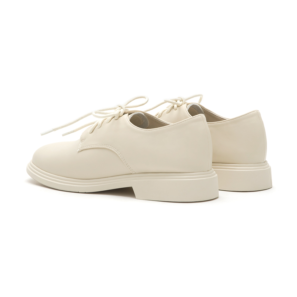 Soft Lace-Up Derby Shoes French Vanilla White