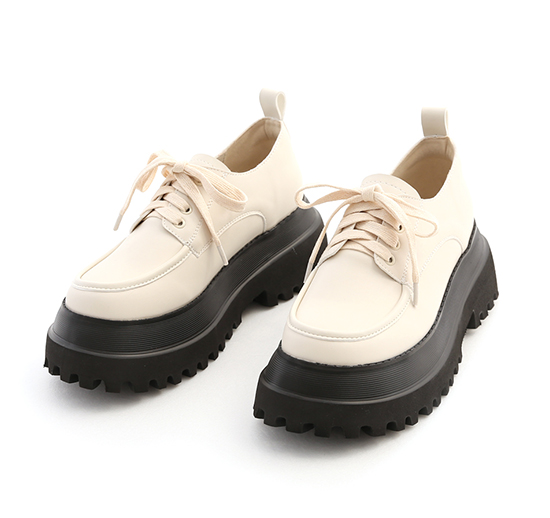 Lightweight Oxford Shoes With Contrast Platform Vanilla