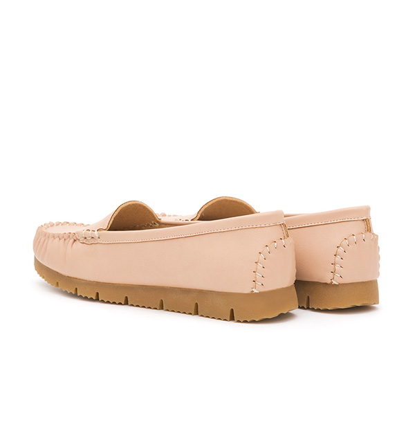 MIT Plain Platform Moccasins Pink