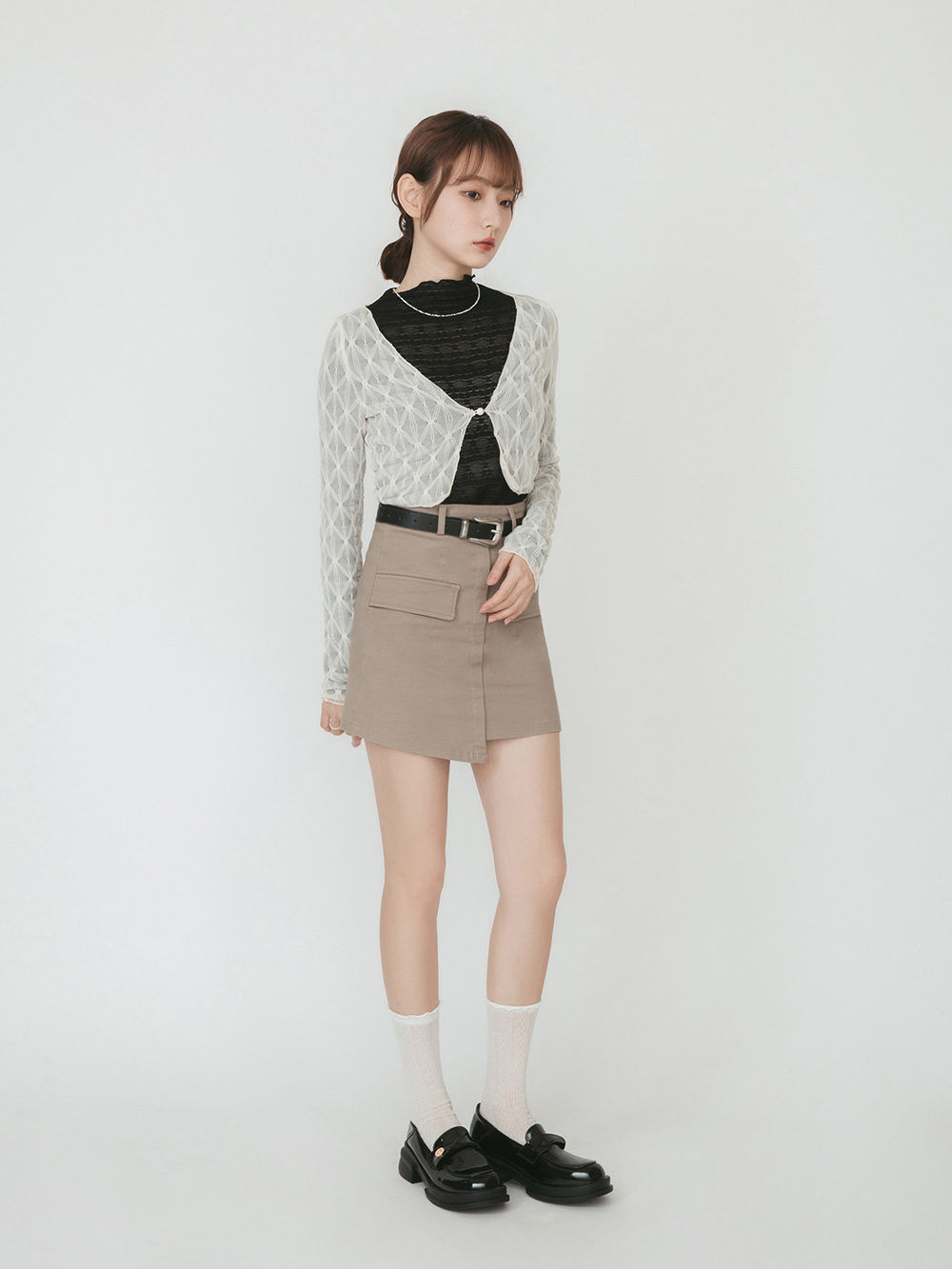 低調貴族．小錢幣扭結方頭樂福鞋 漆皮黑