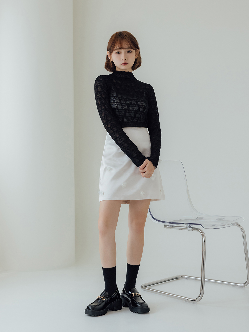 貴族學院．漆皮馬銜釦厚底輕量樂福鞋 時尚黑