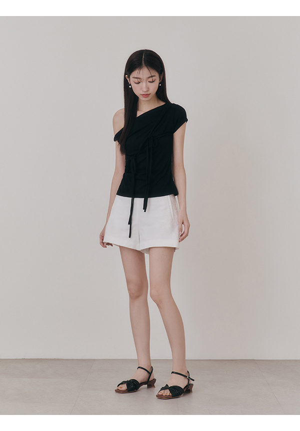 Summer Muse Woven V-Strap Cloud Sandals Black