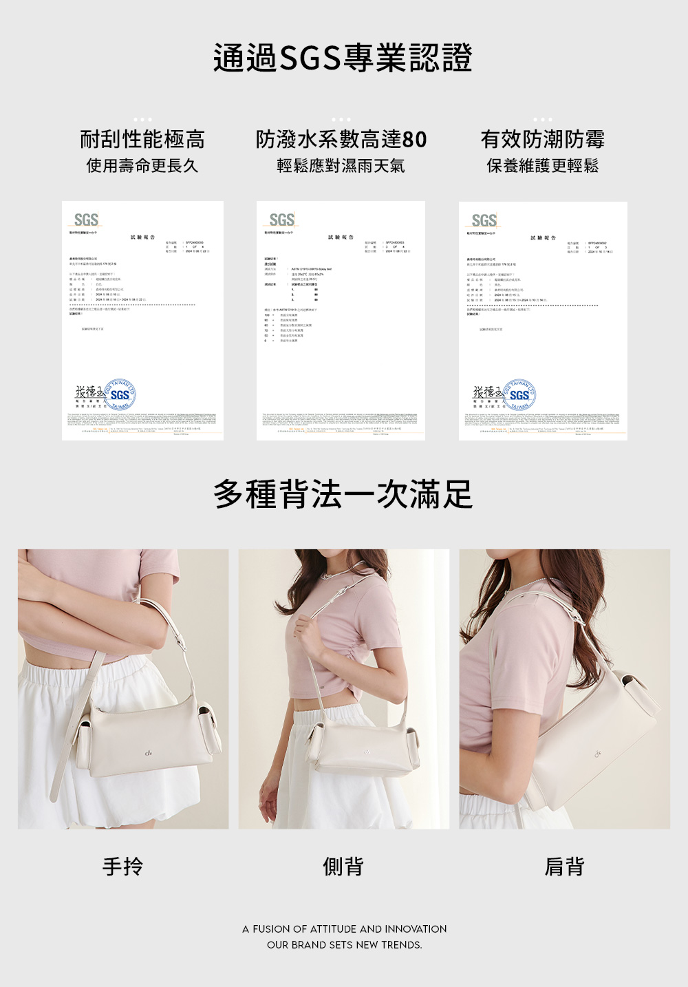 CHIC側口袋斜背包 銀