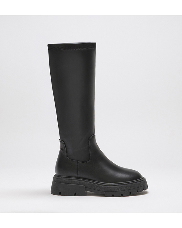 Plain Fitting Slimming Tall Boots Black