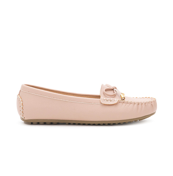 Soft MIT Bow Loafer Moccasins Nude pink