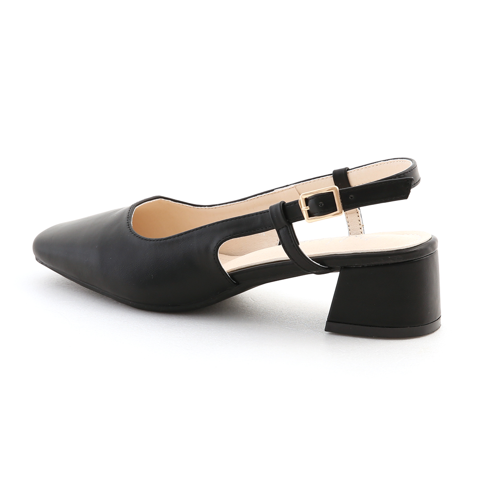 Mid-Heel Slingback Pumps Black