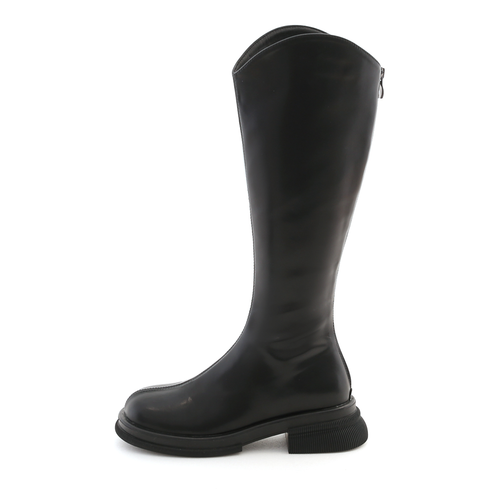 V-cut Under-The-Knee Boots Black