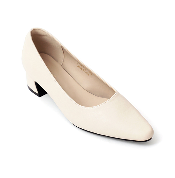 Minimalist Pointed-Toe 4cm Low Heels White