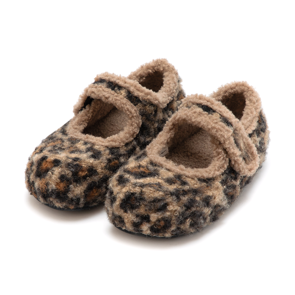 可愛萌系內增高毛毛瑪莉珍鞋 豹紋