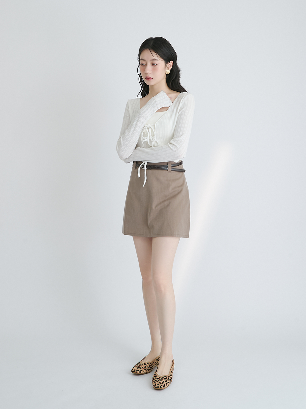 【3D零感雲織鞋】豹紋方頭娃娃鞋 杏色豹紋