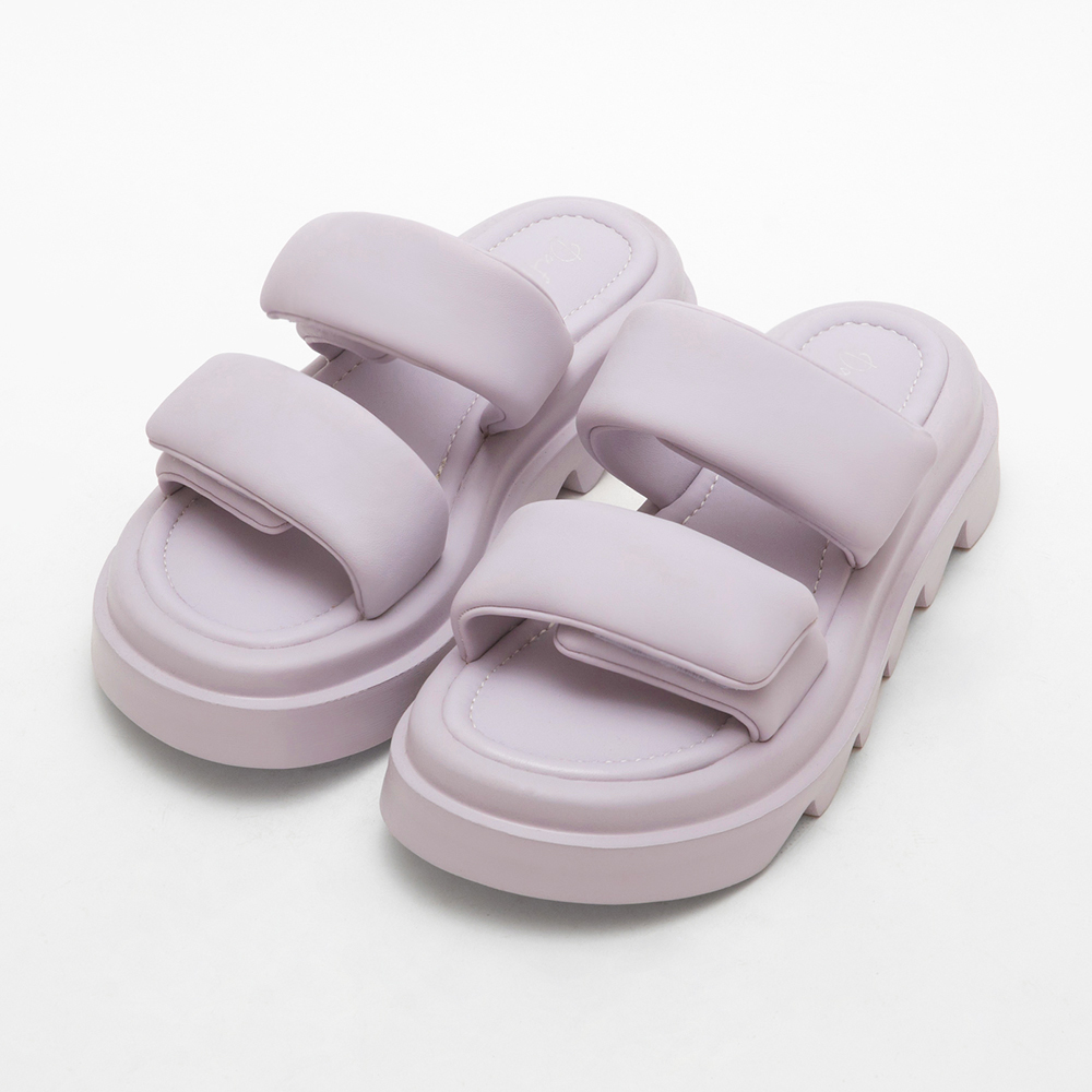 Air Cushion Double Strap Comfy Slippers Lavender