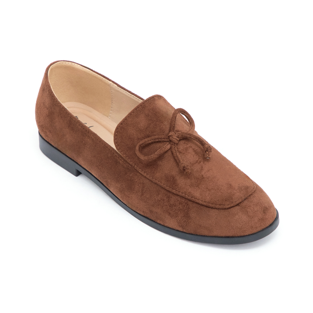 恆久經典4D氣墊蝴蝶結樂福鞋 棕色