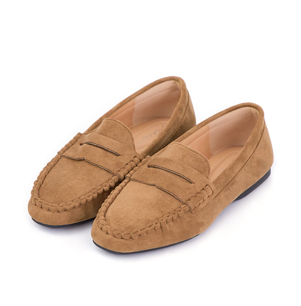 秋冬輕著4D氣墊豆豆底樂福鞋 深棕色