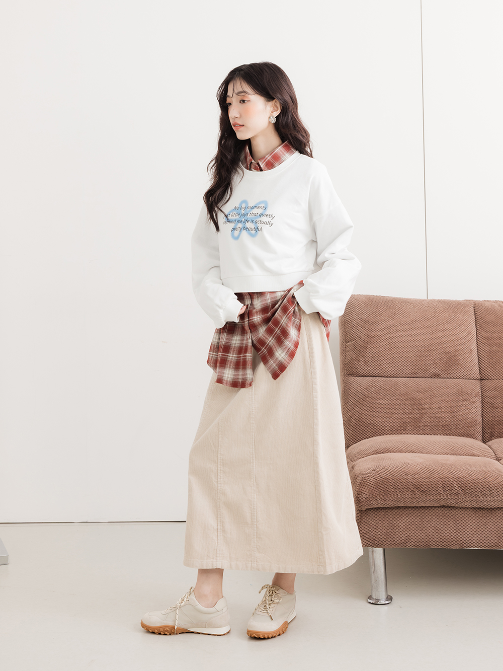 機能增高真皮阿甘休閒鞋 米白