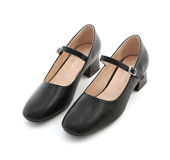Heeled Mary Jane Shoes Black