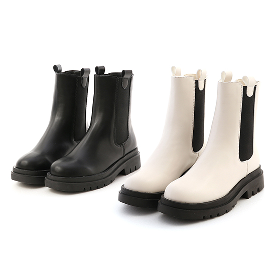 Thick Sole Chelsea Boots 百搭米黑