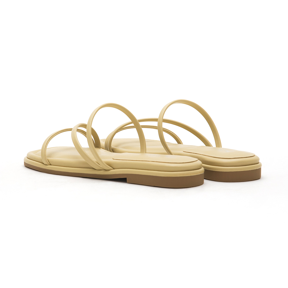 Cross Strap Flat Sandals Yellow