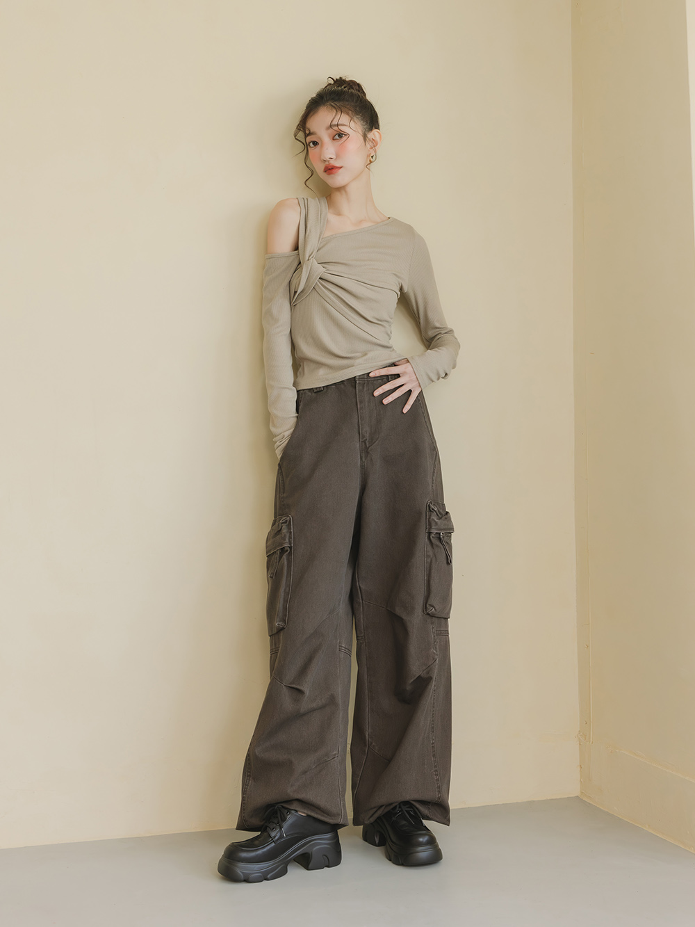 模範校花輕量鋸齒增高底德比鞋 黑