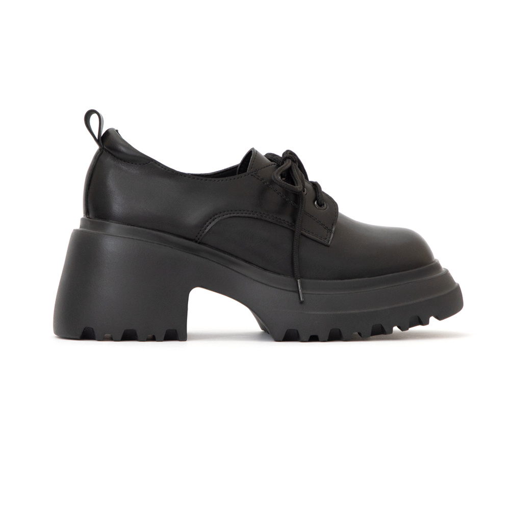 初戀系少女增高加厚底德比鞋 黑色