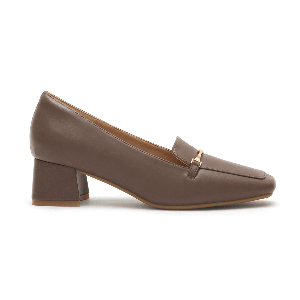 Horsebit Square-Toe Loafers Dark Brown