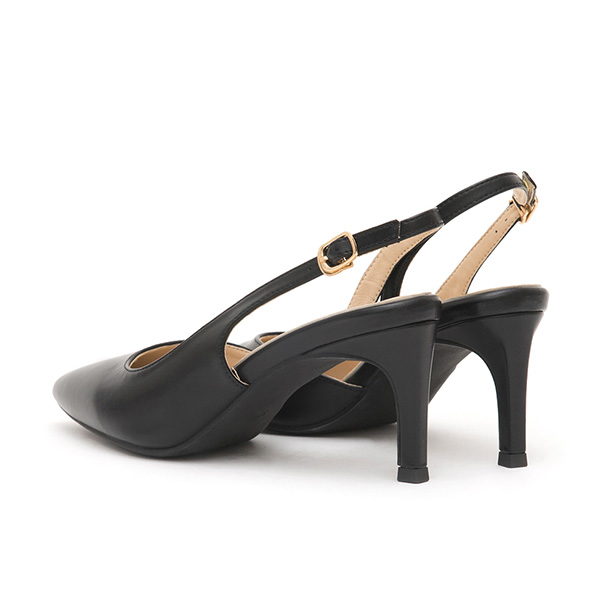 Elegant Pointed-Toe Slingback Heels Black