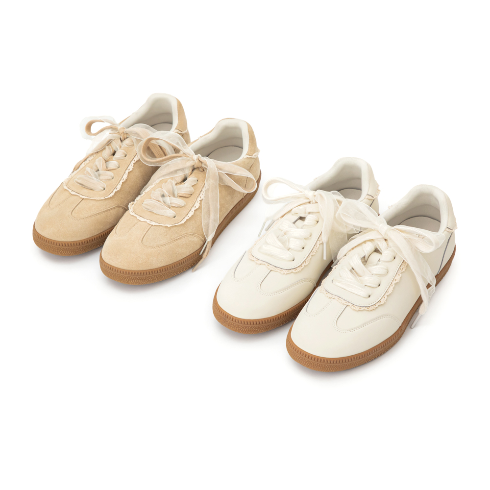 【Disney】愛麗絲蕾絲花邊真皮德訓鞋 奶茶色