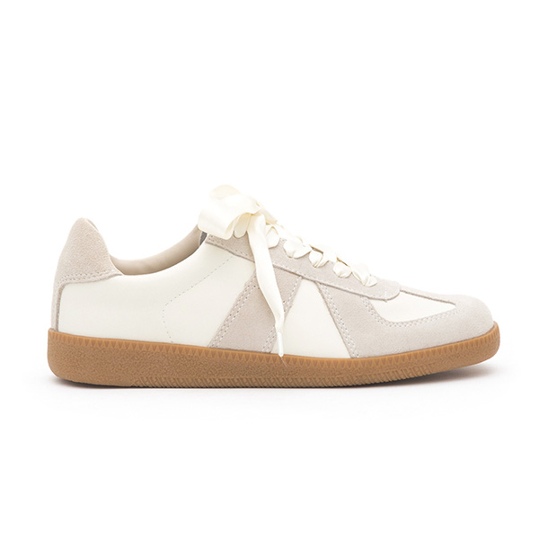 Lace-Up Casual German Trainer Shoes Beige