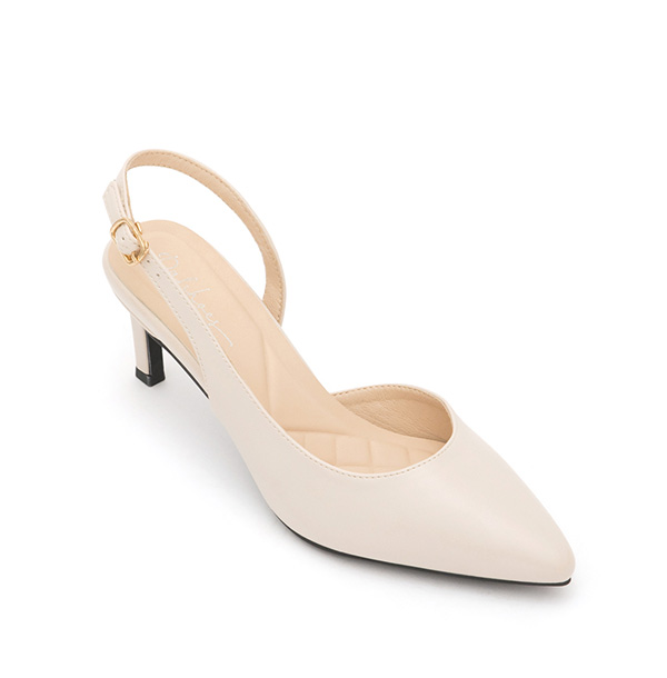 Elegant Pointed-Toe Slingback Heels Vanilla