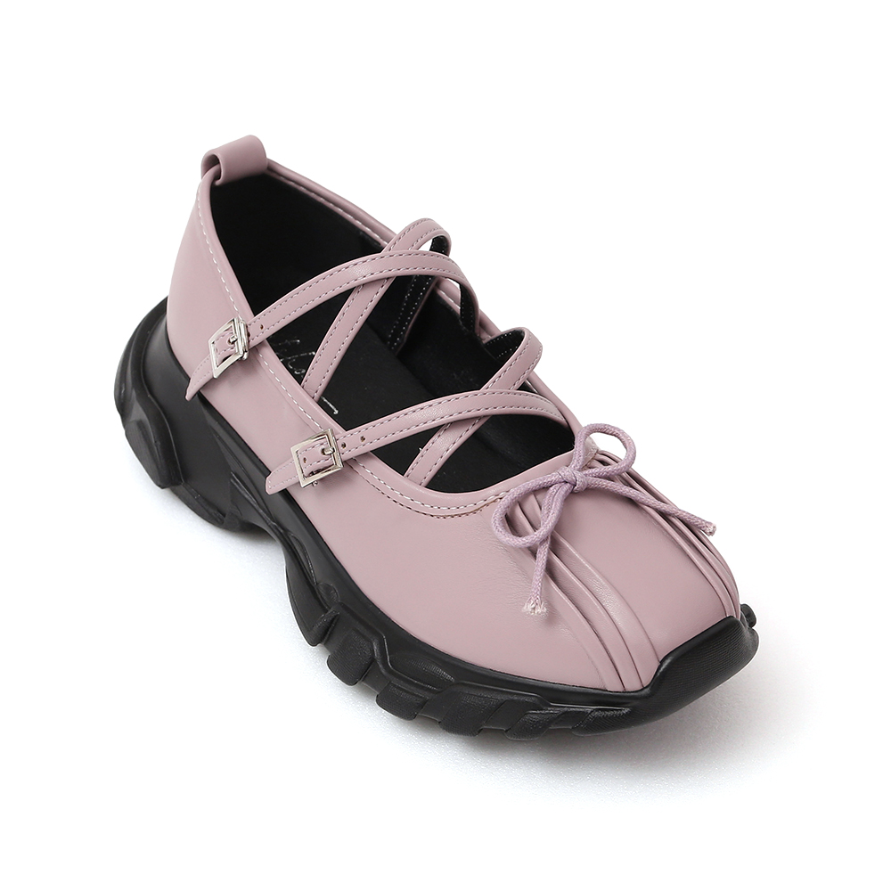 活力芭蕾．蝴蝶結交叉帶瑪莉珍運動鞋 薰衣紫