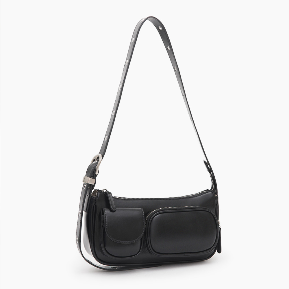 Multi-Pocket Crossbody Bag Black