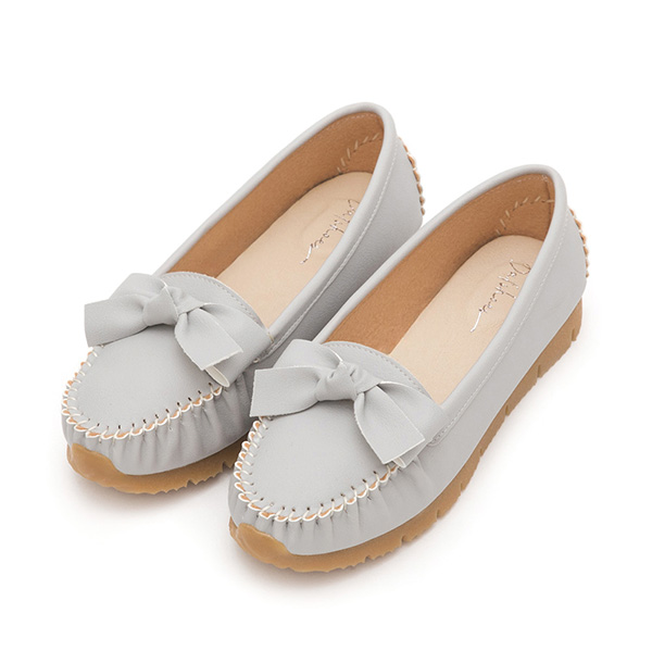 MIT Bow Platform Moccasins Grey