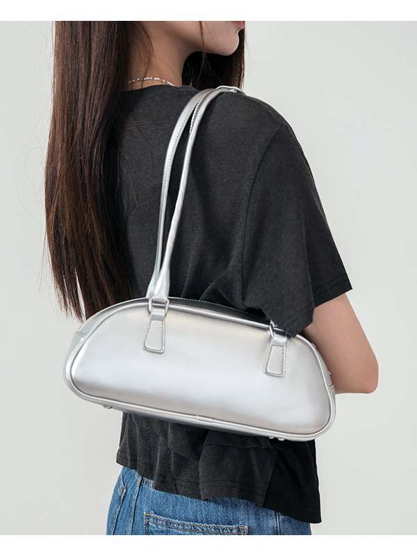 Shoulder Baguette Bag Silver