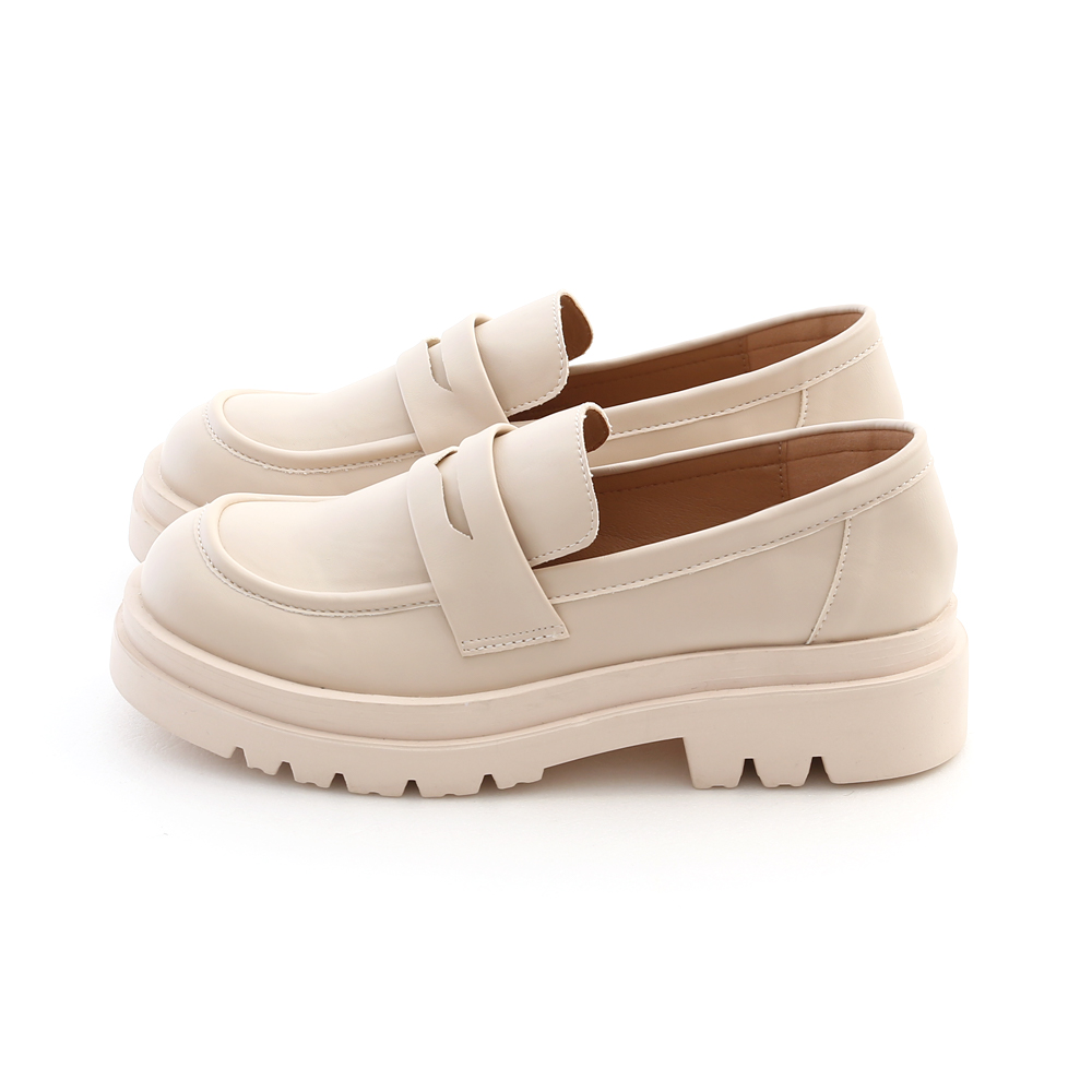 Classic Chunky Sole Penny Loafers Vanilla