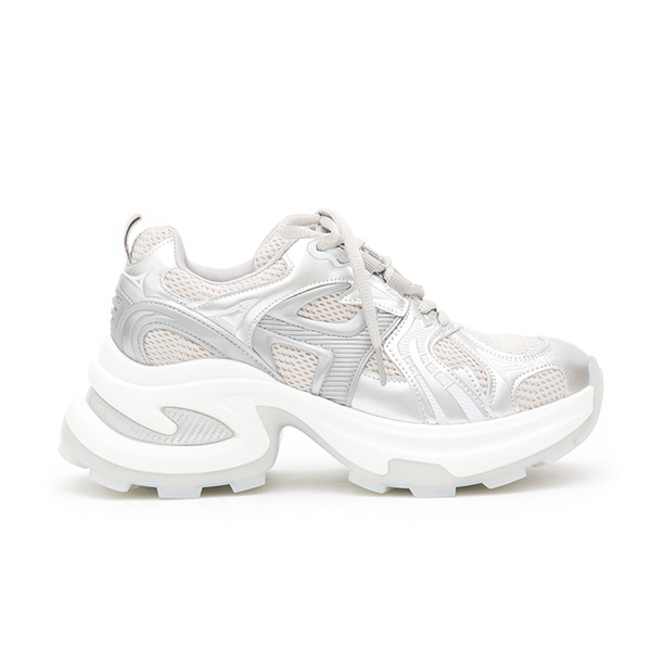 Lightweight Platform Sneakers Silver