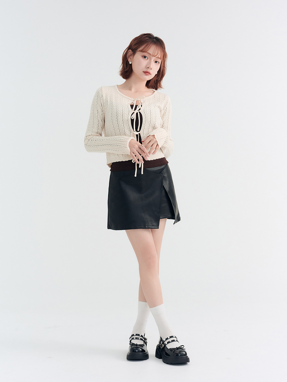 暗黑甜心鉚釘厚底瑪莉珍鞋 漆皮黑