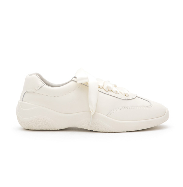 Versatile Leather White Sneakers Beige