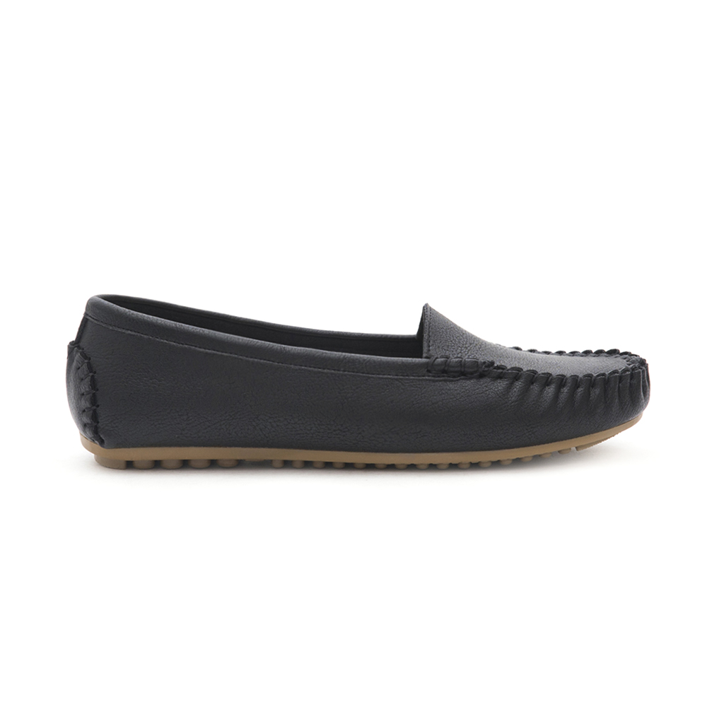 MIT Solid Moccasin Loafers Black