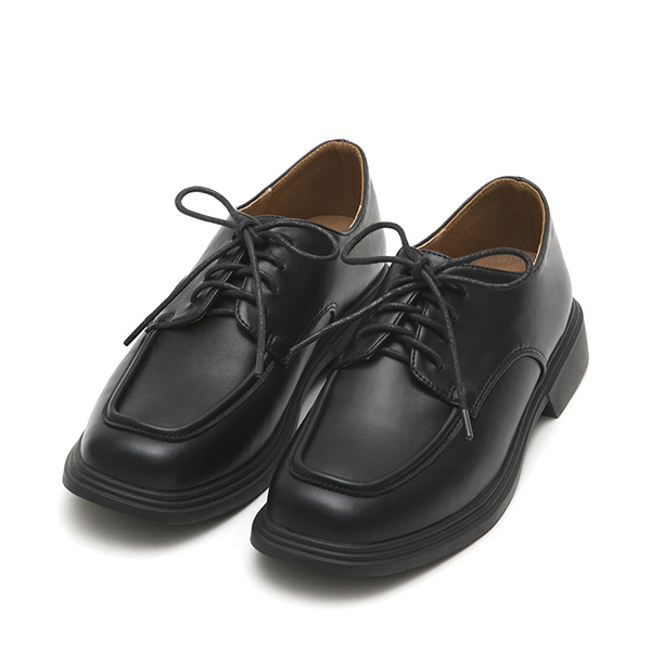 Soft Lace-Up Derby Shoes Black