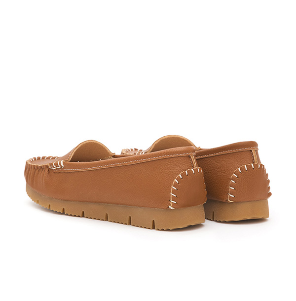 MIT Plain Platform Moccasins Brown