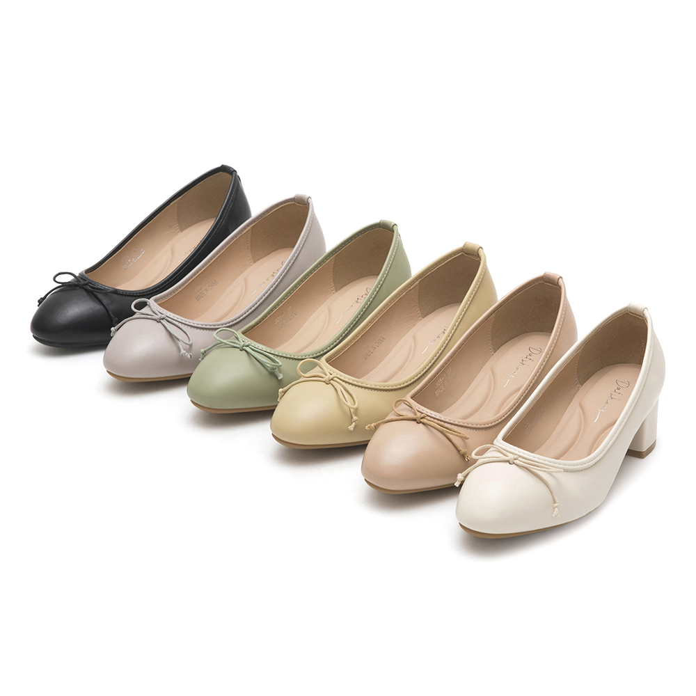 4D氣墊中跟芭蕾娃娃鞋 鼠尾草綠