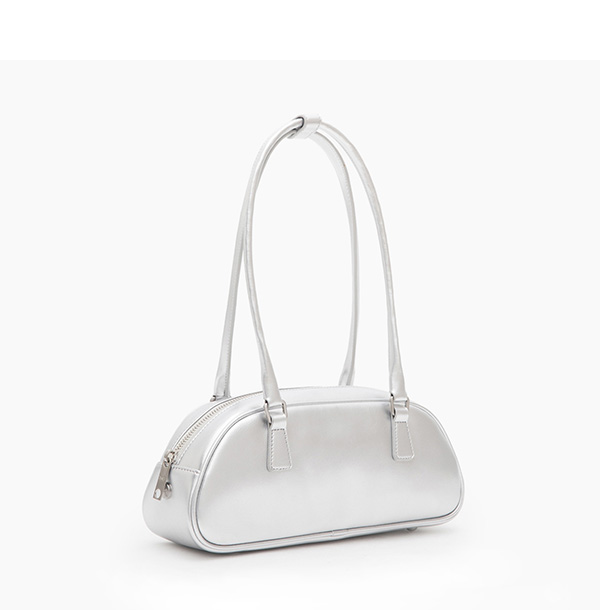 Shoulder Baguette Bag Silver