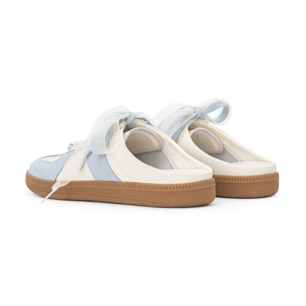 【Disney】牡蠣寶寶真皮德訓穆勒鞋 天空藍