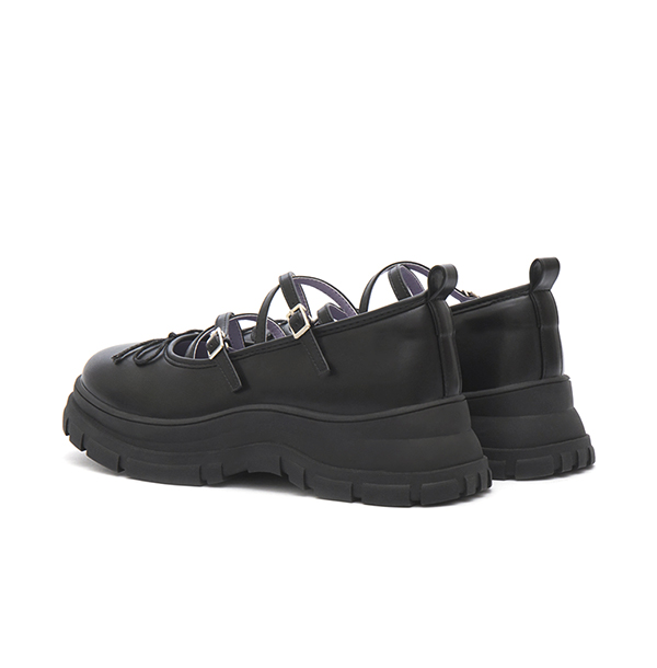 浪漫圈粉蝴蝶結交叉帶瑪莉珍鞋 黑