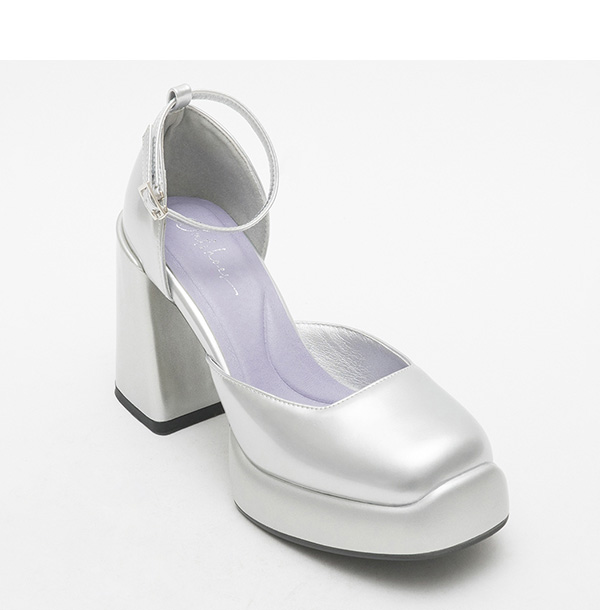 Platform Heel Mary Jane Shoes 科技銀